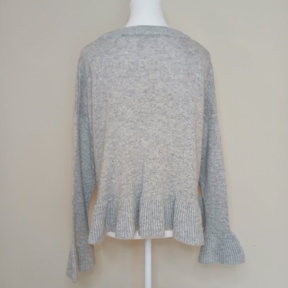 Cinq A Sept Wool Blend Crewneck Ruffled Oversized Pullover Sweater Size Small - Picture 3 of 6
